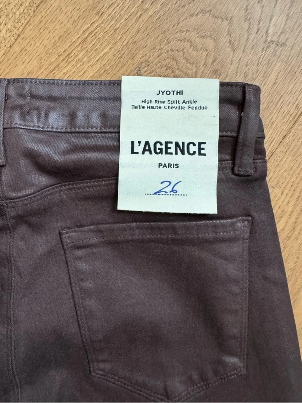 L’Agence Jyothi Coated High-Rise Skinny Jeans - Size 26 - NWT - Cocoa Coated - Picture 6 of 13